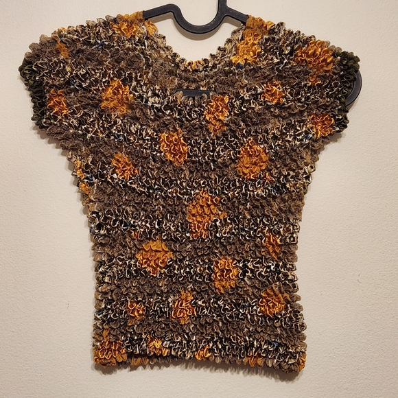 OSFM Retro Crinkle Popcorn Top - Picture 1 of 8